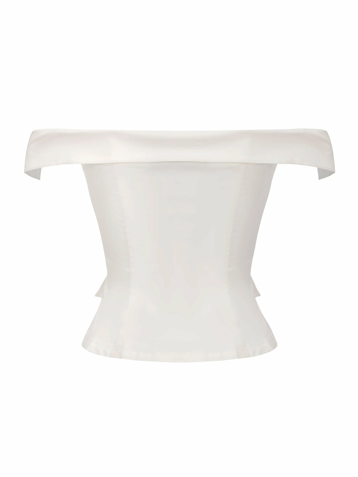 White Tailored Off-Shoulder Cropped Top - Nana Jacqueline