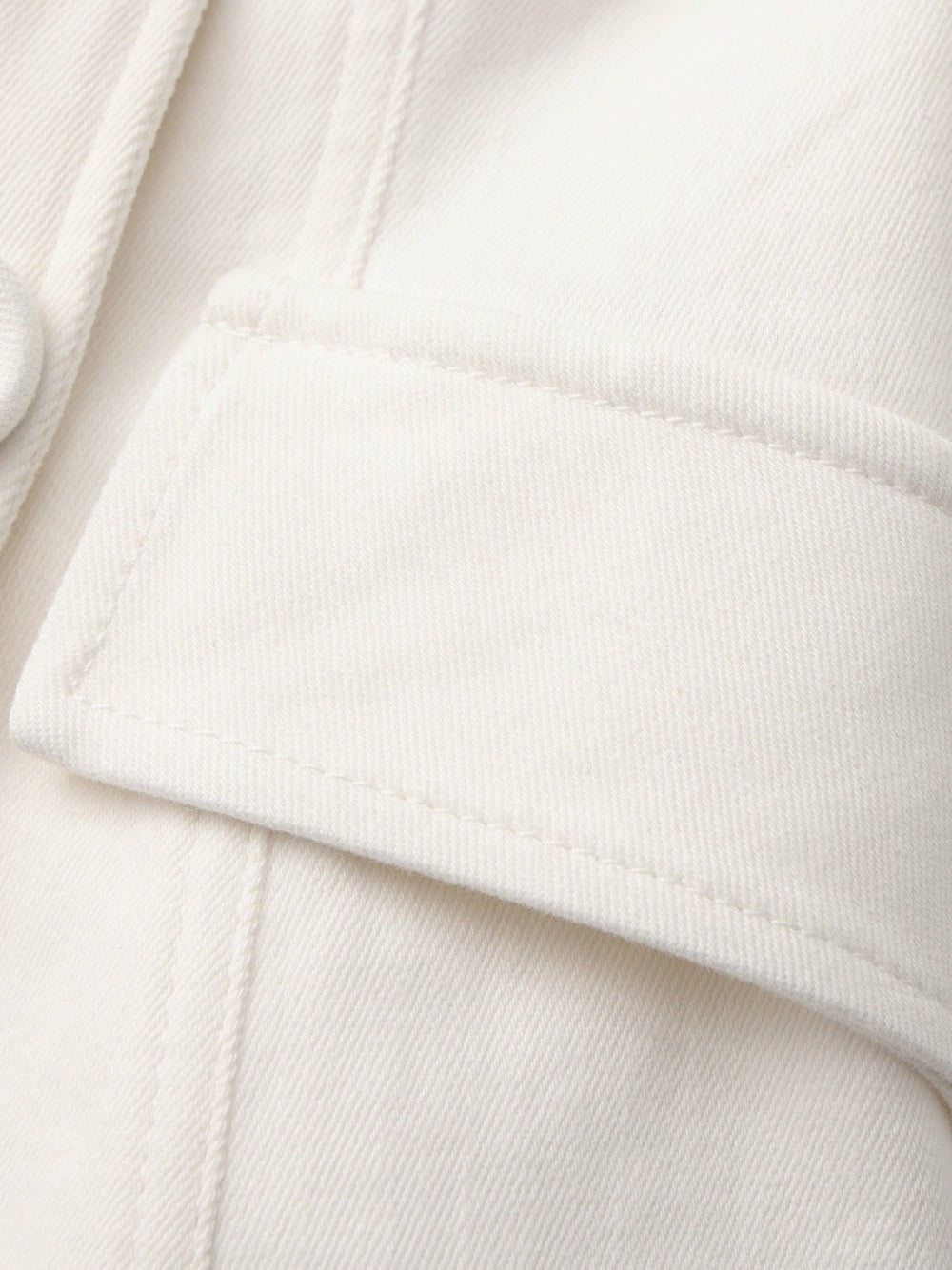 White Denim Double-Breasted Tailored Top - Nana Jacqueline