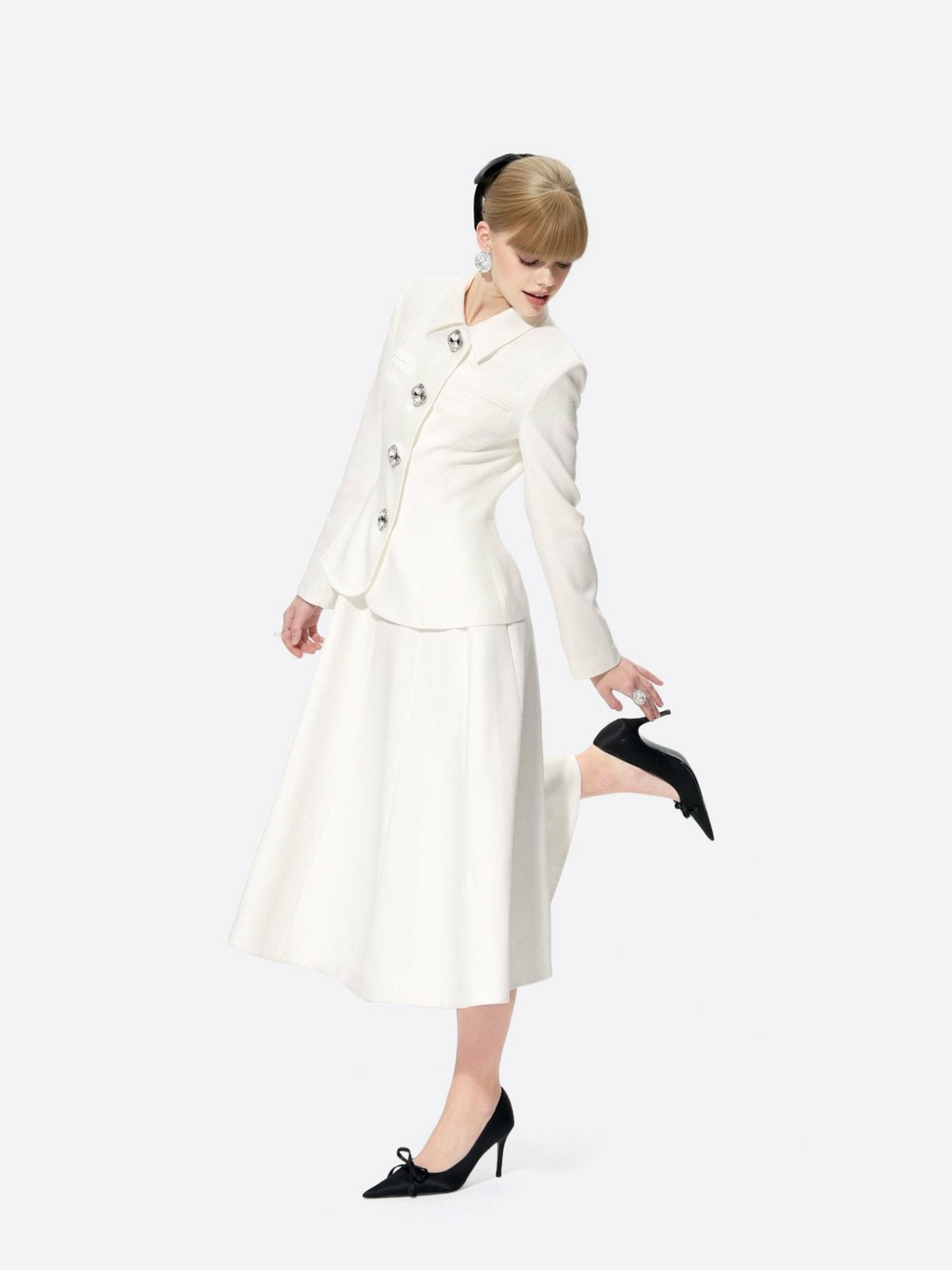 Vanessa Blazer: White Blazer for Rehearsal Dinner - Nana Jacqueline