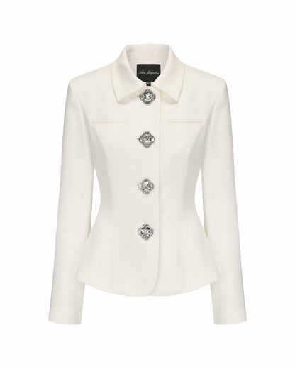 Vanessa Blazer: White Blazer for Rehearsal Dinner - Nana Jacqueline