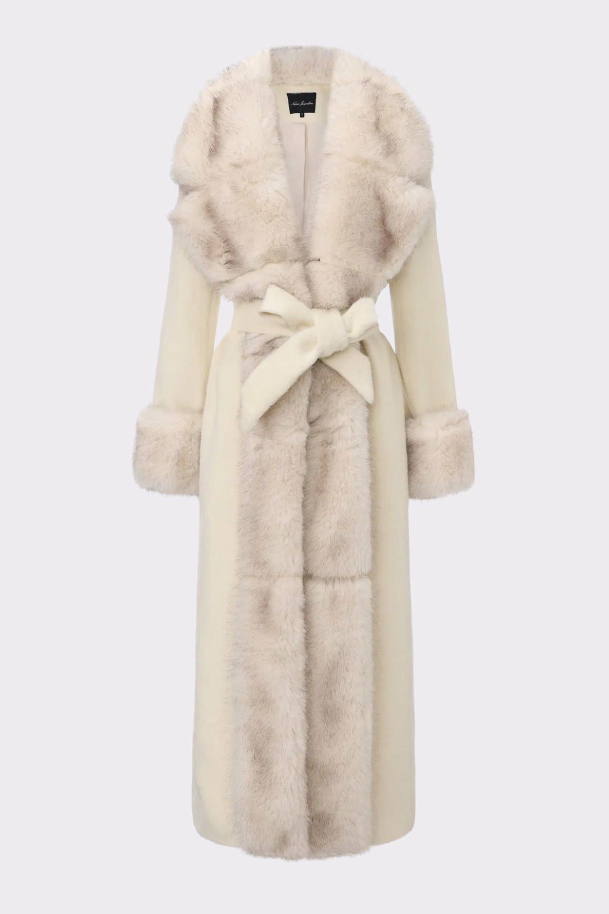 Adriana Faux Fur Coat: Off White Coat for Winter Formal Event - Nana Jacqueline