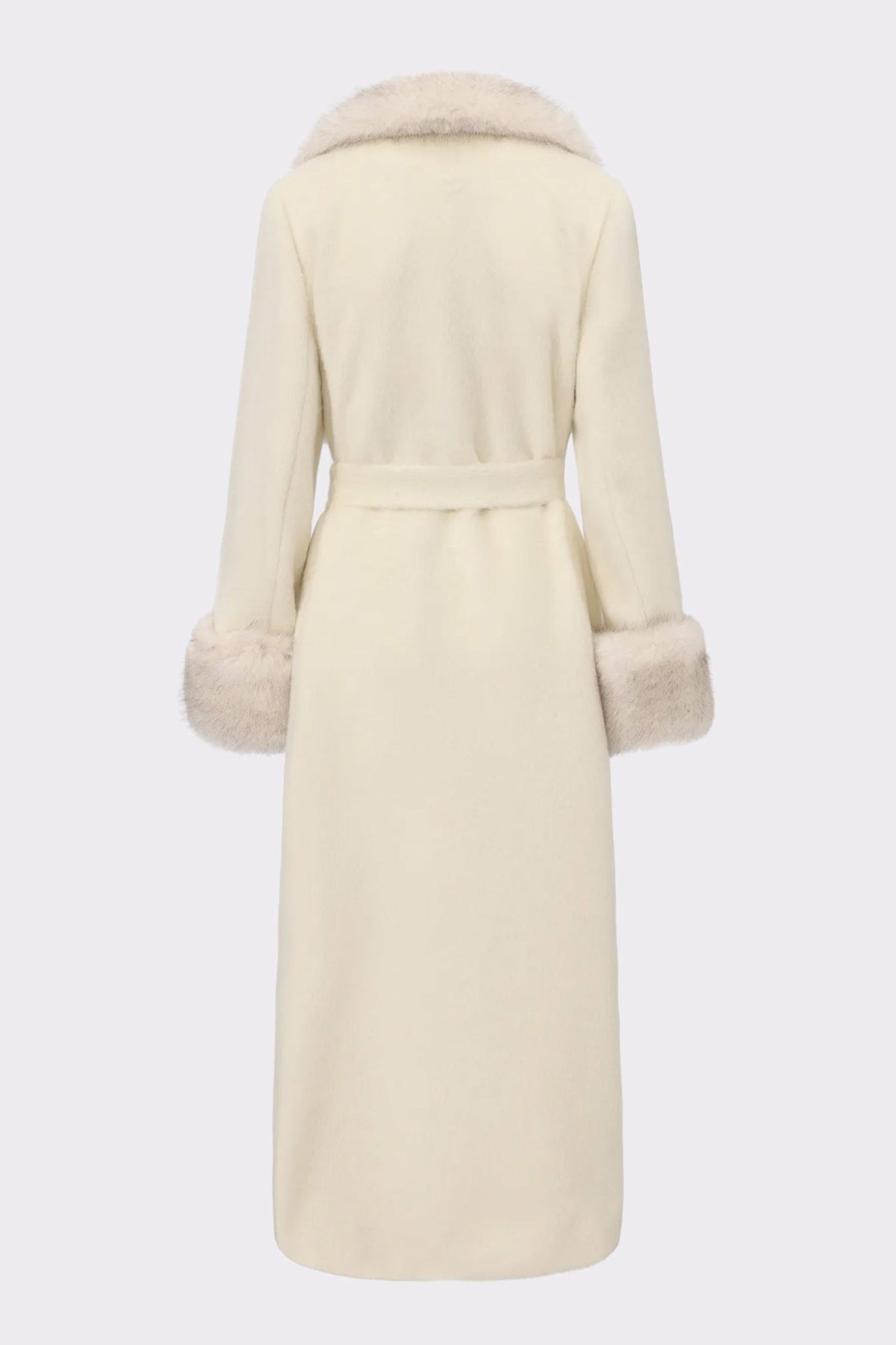 Adriana Faux Fur Coat: Off White Coat for Winter Formal Event - Nana Jacqueline