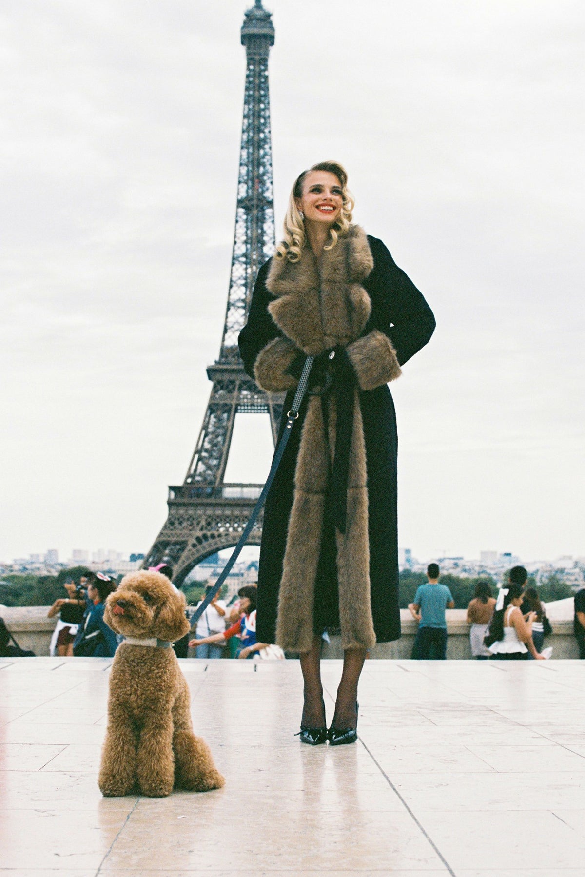 Adriana Faux Fur Coat: Black Long Coat for Cocktail Party - Nana Jacqueline