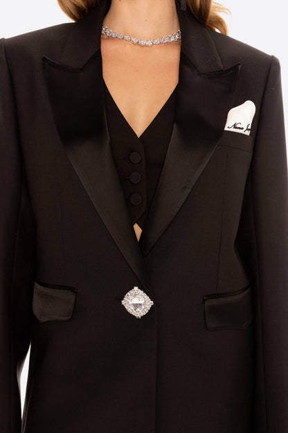 Sabine Blazer: Black Blazer for Cocktail Party - Nana Jacqueline