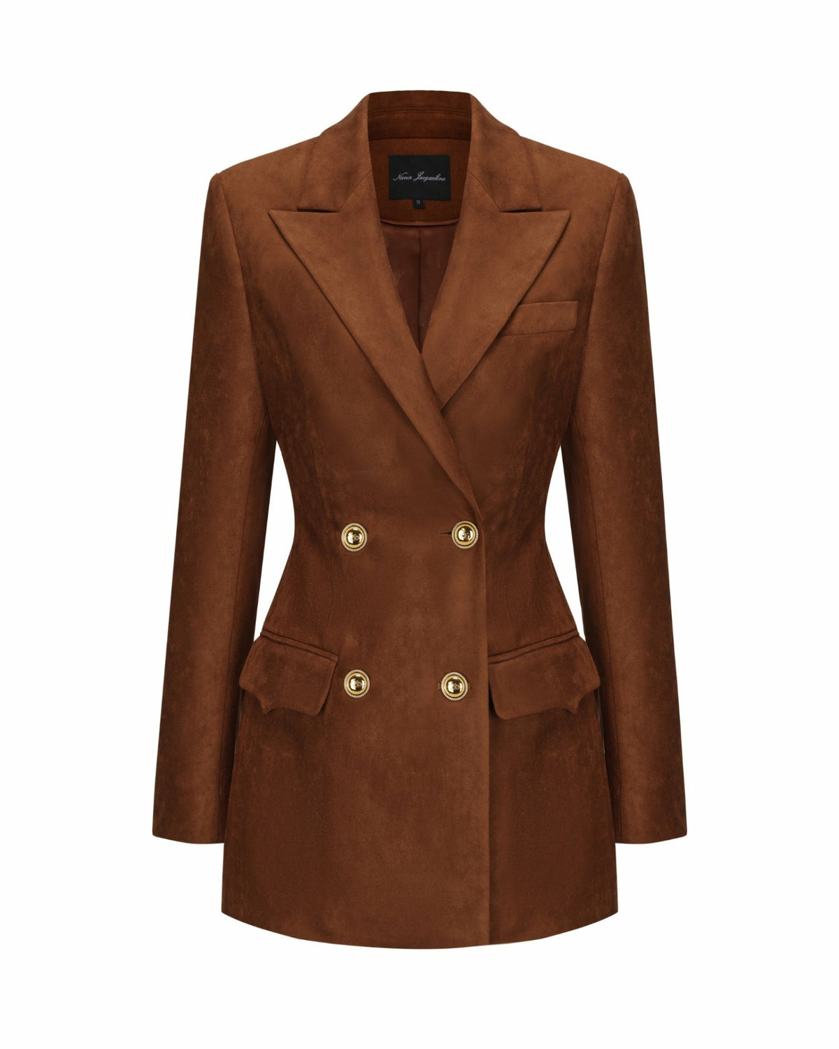 Sienne Suede Blazer: Brown Blazer for Work - Nana Jacqueline