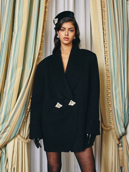 Kendall Coat: Black Coat for Winter Evening Events - Nana Jacqueline
