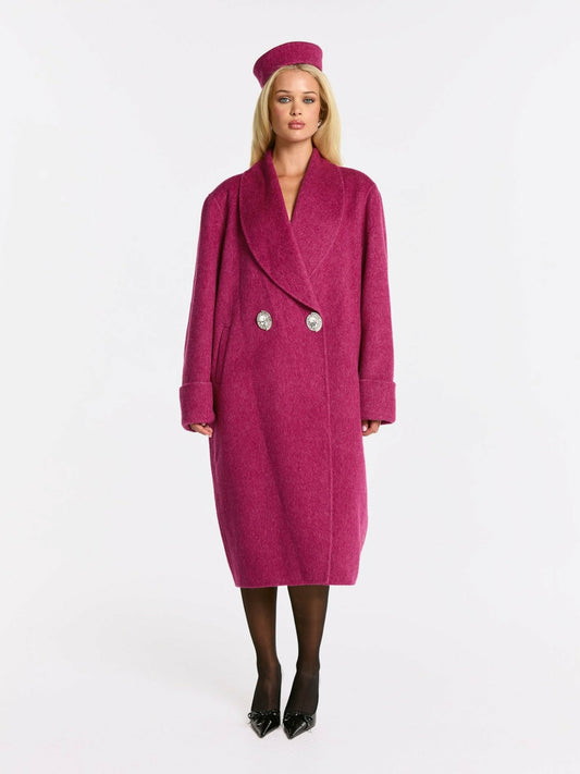 Audrina Coat: Pink Coat for Winter Events - Nana Jacqueline