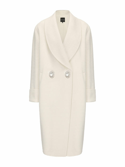 Audrina Coat: White Coat for Winter Wedding Guest - Nana Jacqueline