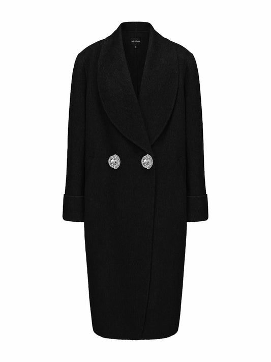 Audrina Coat: Black Coat for Winter City Outfit - Nana Jacqueline