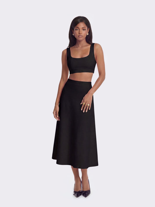 Natalia Tailored Cropped Black Top: Black Top for Cocktail Party - Nana Jacqueline