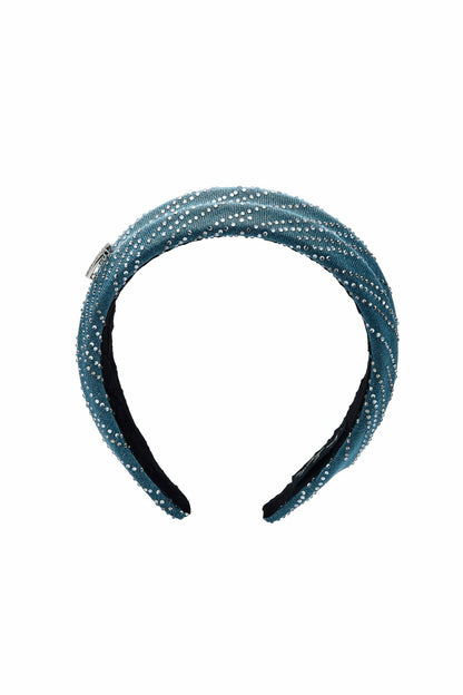 Blue Denim Headband with Crystal Detail - Nana Jacqueline