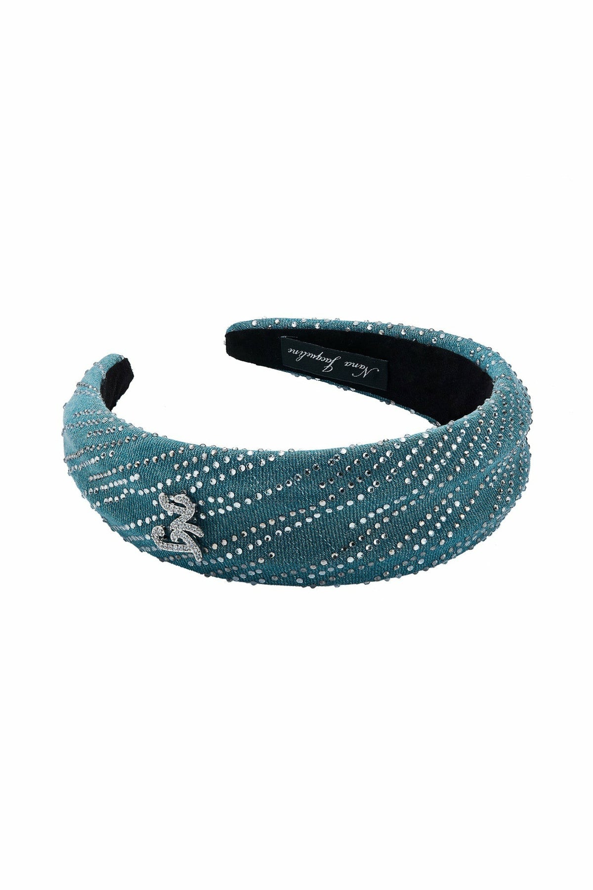 Blue Denim Headband with Crystal Detail - Nana Jacqueline