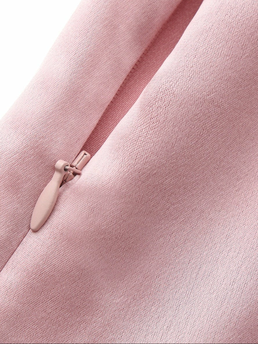 Pink Satin Asymmetrical Top with Crystal Bow - Nana Jacqueline