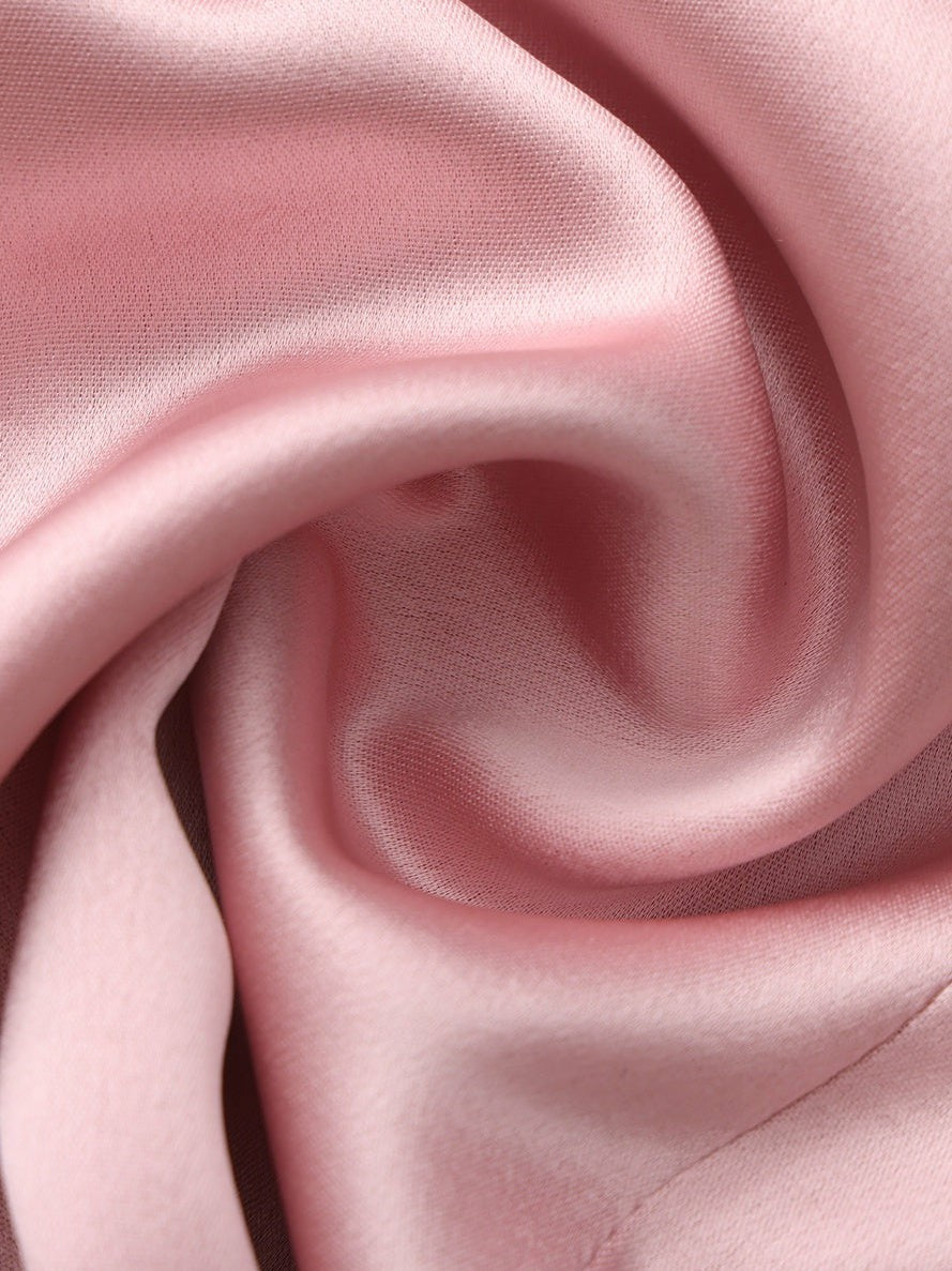 Pink Satin Asymmetrical Top with Crystal Bow - Nana Jacqueline
