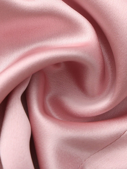Pink Satin Asymmetrical Top with Crystal Bow - Nana Jacqueline