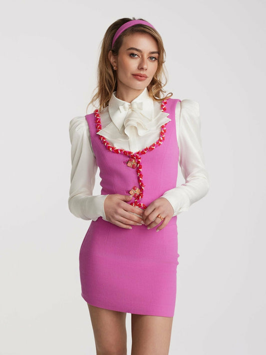 Lisette Vest Top: Pink Vest Top for Tea Party - Nana Jacqueline