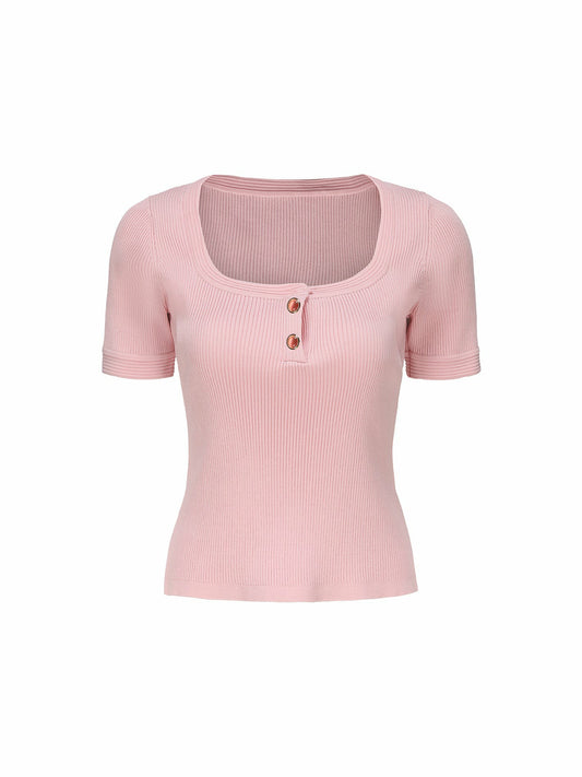 Gemma Top: Pink Knit Top for Brunch - Nana Jacqueline