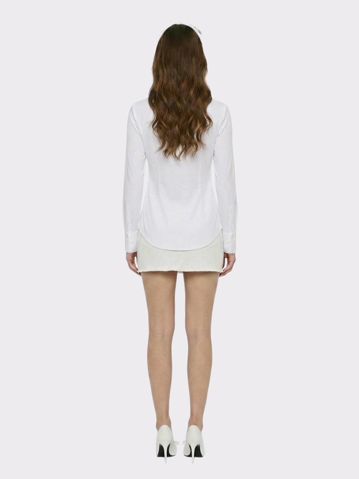 White Tailored Long Sleeve Button-Down Shirt - Nana Jacqueline