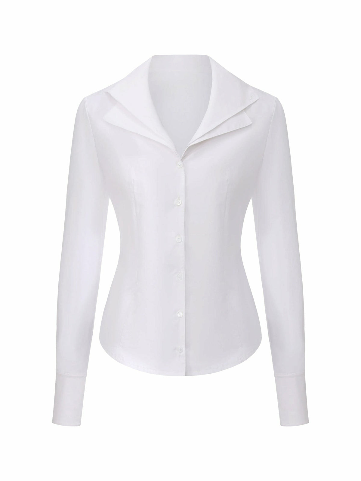 White Tailored Long Sleeve Button-Down Shirt - Nana Jacqueline