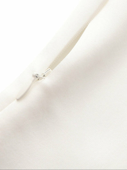 White Satin Asymmetrical Top with Crystal Bow - Nana Jacqueline