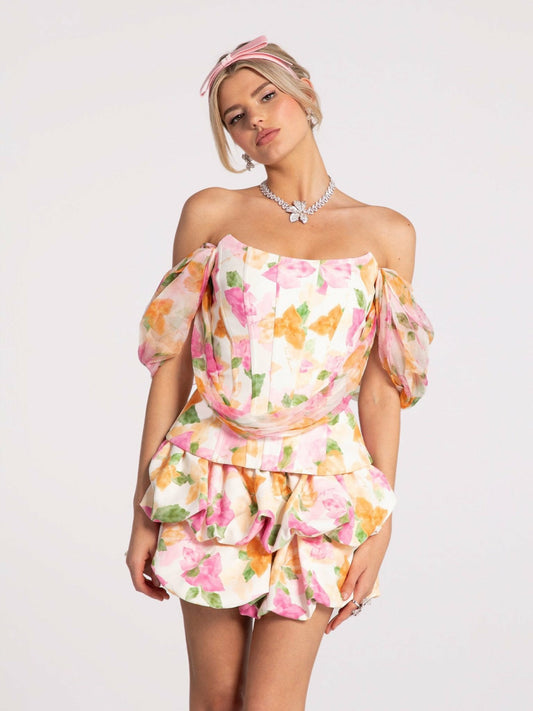 Brielle Top: Floral Top for Garden Party - Nana Jacqueline