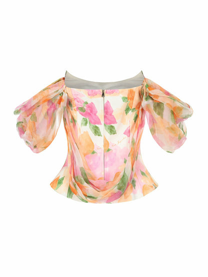 Brielle Top: Floral Top for Garden Party - Nana Jacqueline