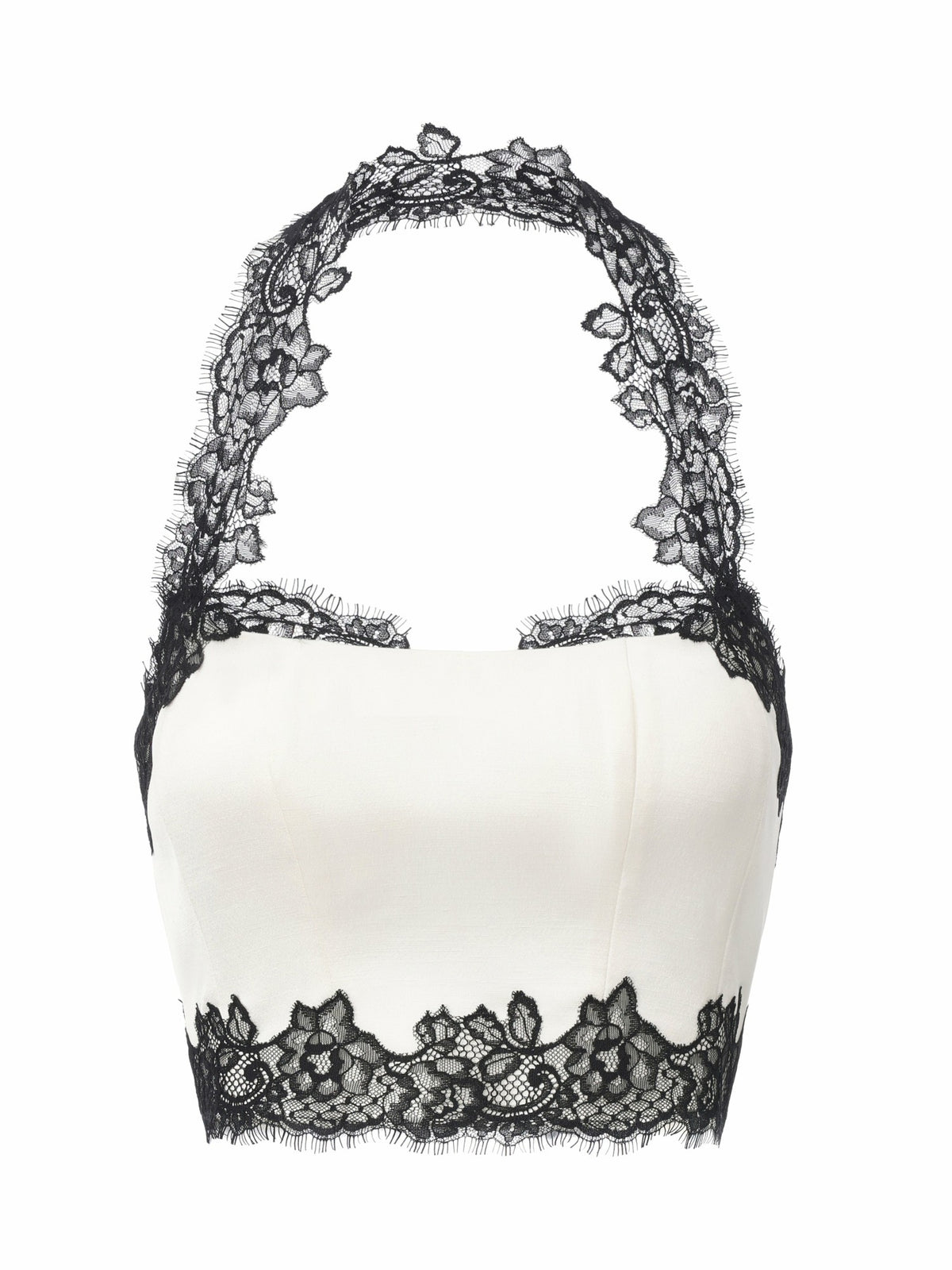 Daniela Lace Halter Ivory Structured Top - Nana Jacqueline
