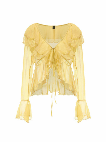 Annika Cardigan: Yellow Cardigan for Brunch - Nana Jacqueline