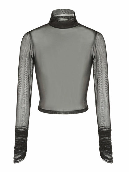 Gabrielle Mesh Top: Black Top for Date Night - Nana Jacqueline