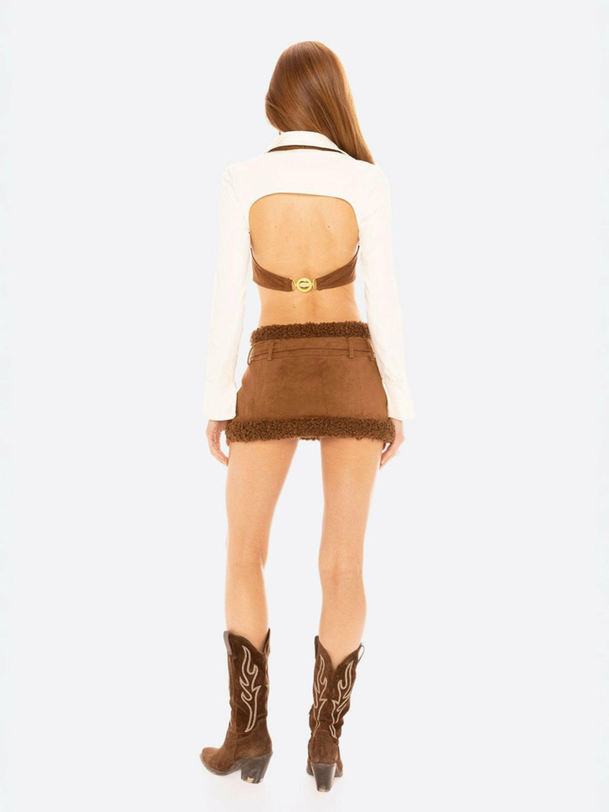 Celine Top: Brown White Top for Date Night - Nana Jacqueline