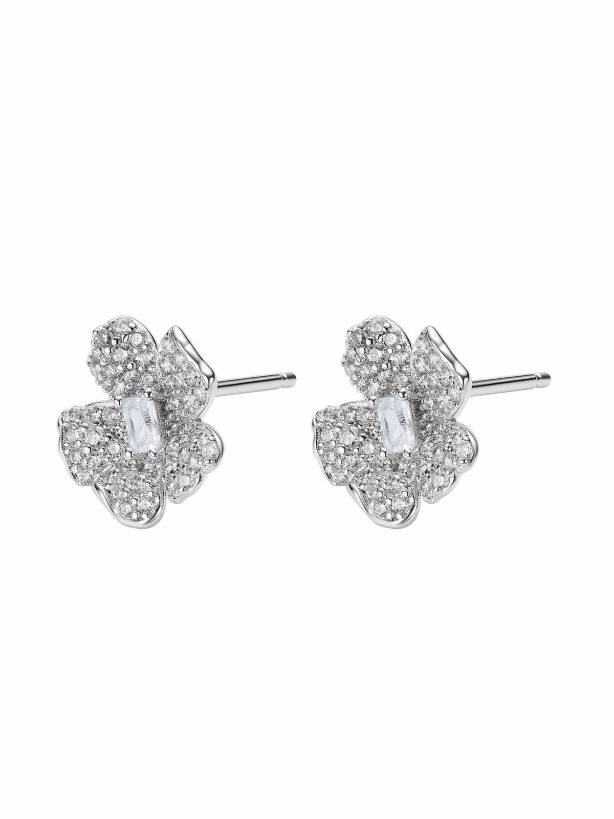 Odessa Floral Crystal White Earrings - Nana Jacqueline