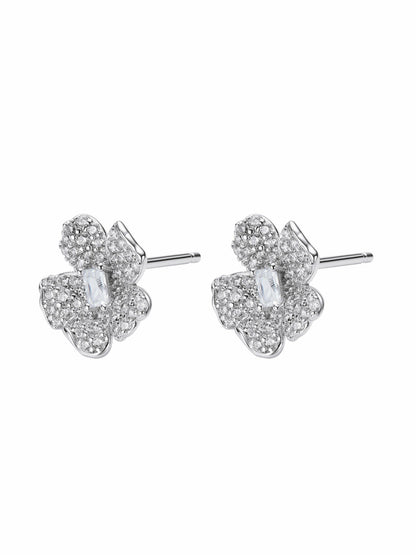 Odessa Floral Crystal White Earrings - Nana Jacqueline