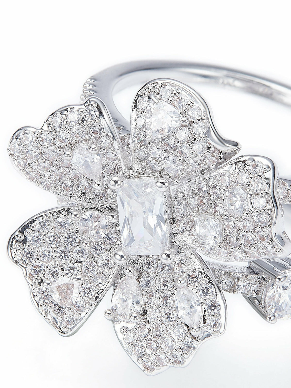 Diora Double Floral White Ring - Nana Jacqueline