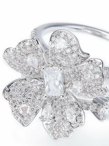 Diora Double Floral White Ring - Nana Jacqueline