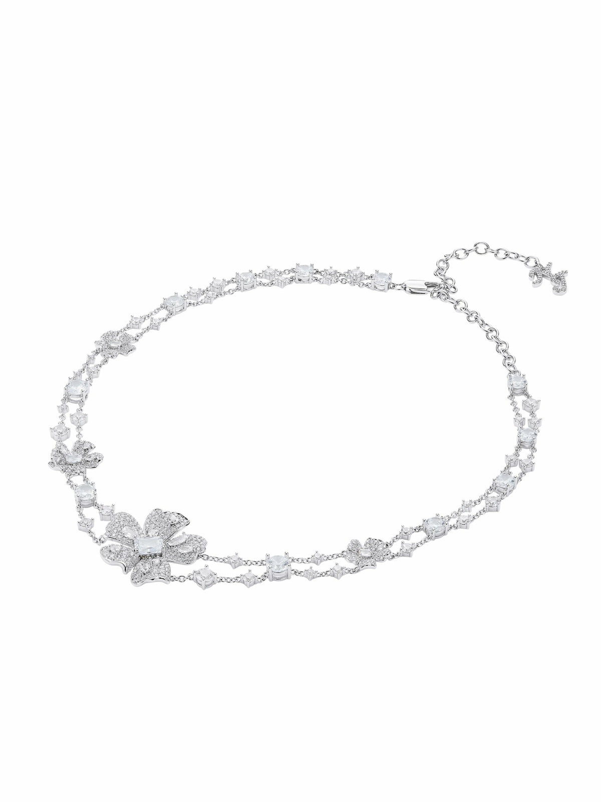 Zariah Floral Layered White Necklace - Nana Jacqueline