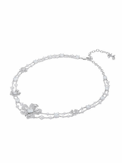 Zariah Floral Layered White Necklace - Nana Jacqueline