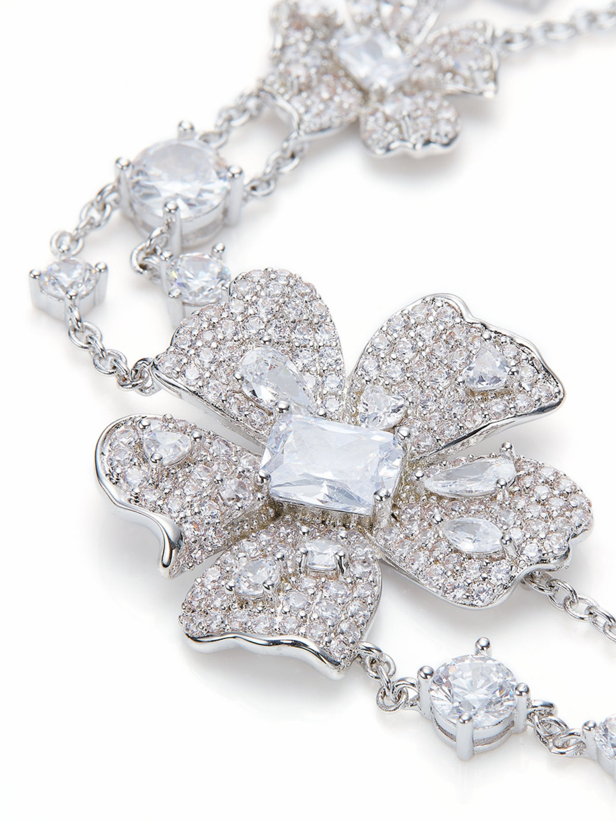 Zariah Floral Layered White Necklace - Nana Jacqueline