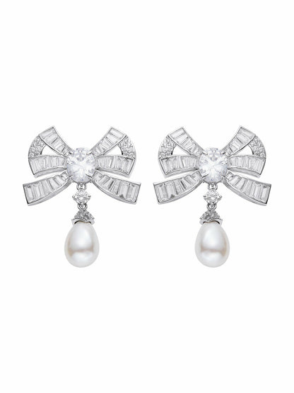 Evelyn Earrings: White Pearl Earrings for Bridal Shower - Nana Jacqueline
