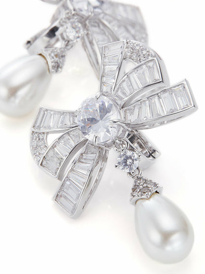 Evelyn Earrings: White Pearl Earrings for Bridal Shower - Nana Jacqueline