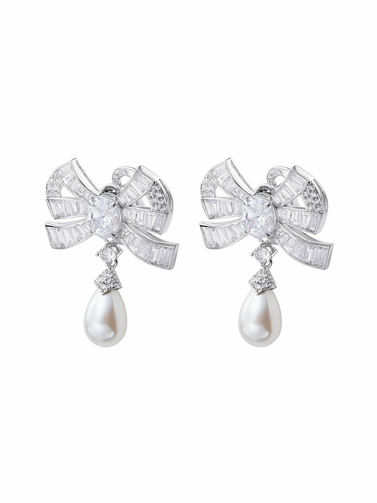 Evelyn Earrings: White Pearl Earrings for Bridal Shower - Nana Jacqueline