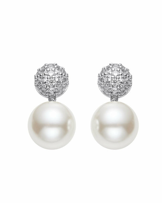 Evie Pearl Earrings: White Pearl Earrings for Bridal Shower - Nana Jacqueline