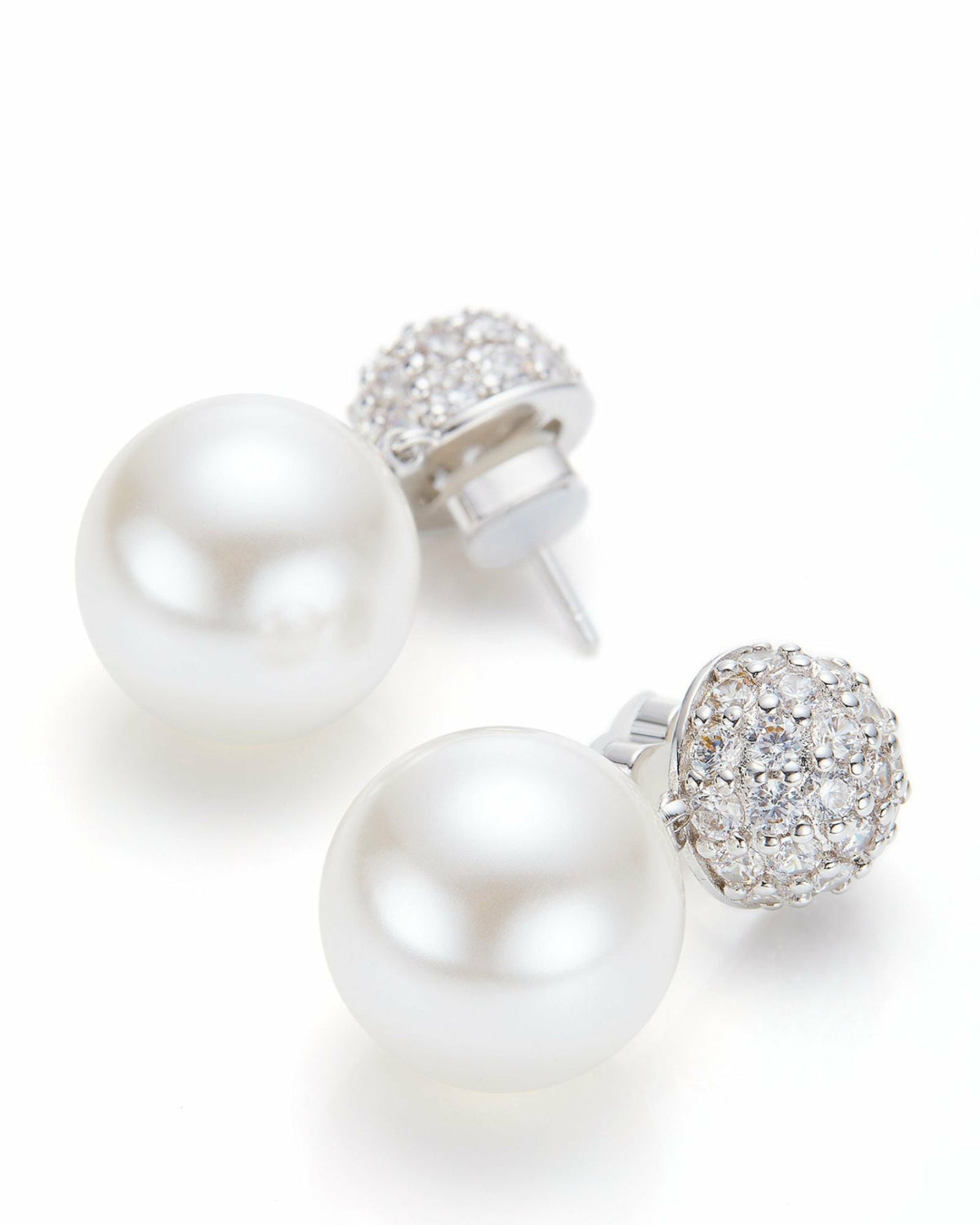 Evie Pearl Earrings: White Pearl Earrings for Bridal Shower - Nana Jacqueline