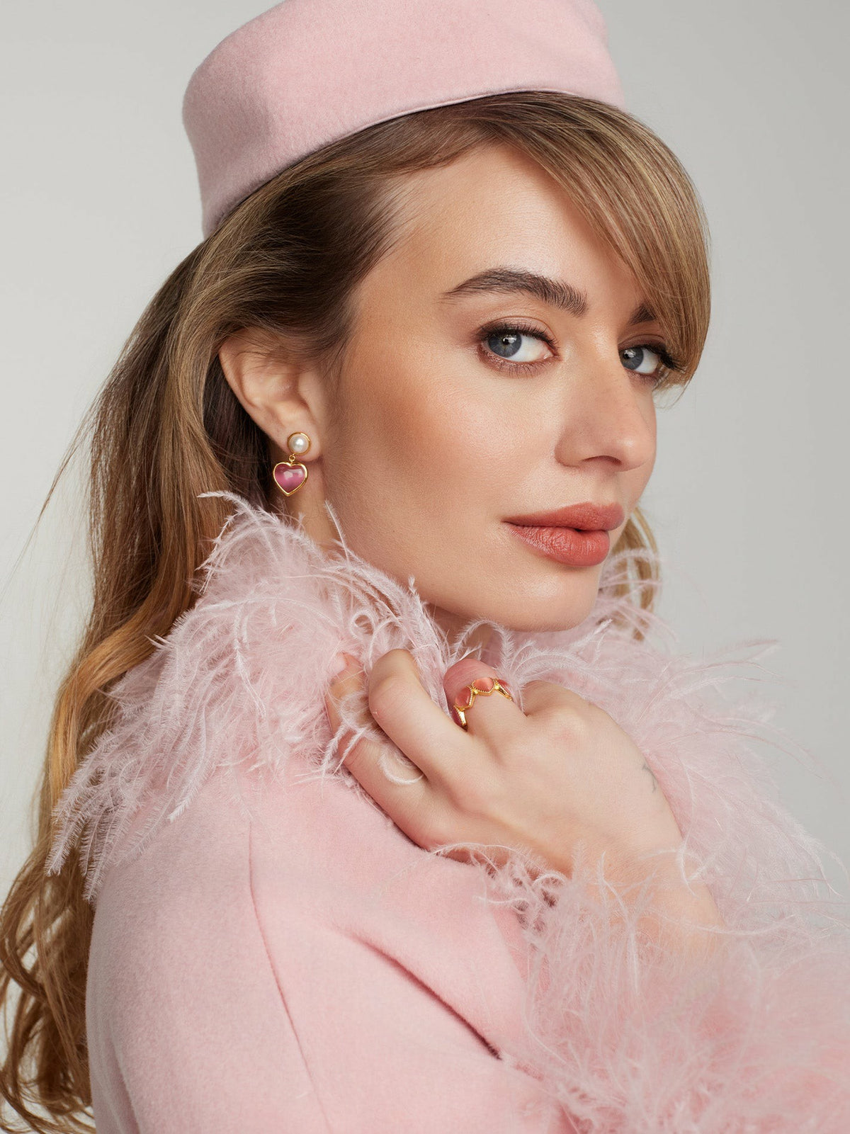Dascha Heart Earrings: Pink Gold Earrings for Date Night - Nana Jacqueline