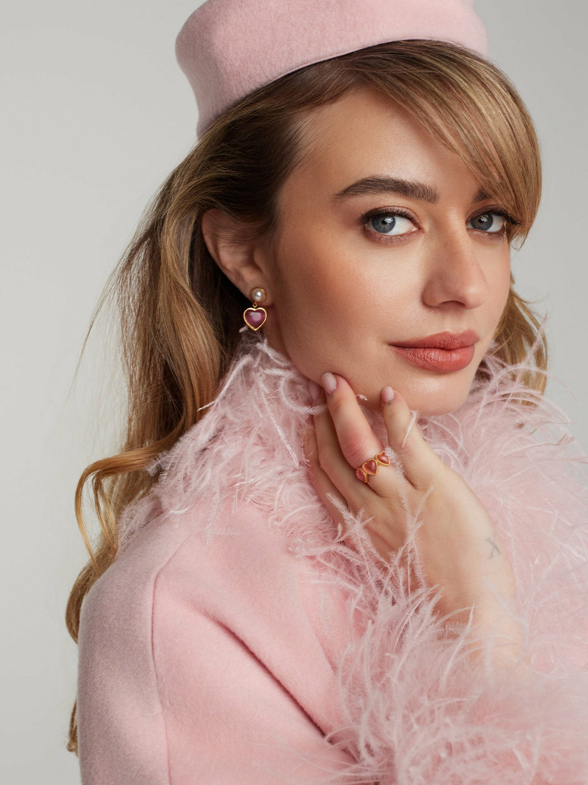 Dascha Heart Earrings: Pink Gold Earrings for Date Night - Nana Jacqueline