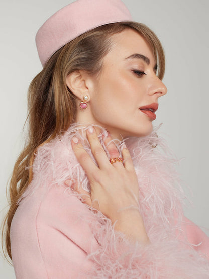 Dascha Heart Earrings: Pink Gold Earrings for Date Night - Nana Jacqueline