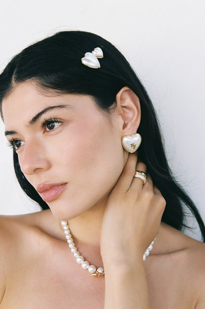 Valencia Earrings: White Pearl Earrings for Bridal Shower - Nana Jacqueline