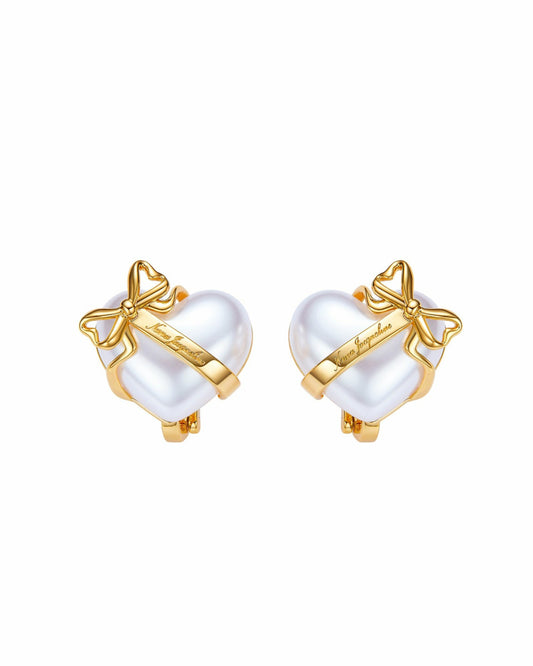 Amor Earrings: White Pearl Earrings for Bridal Shower - Nana Jacqueline