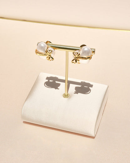 Amor Earrings: White Pearl Earrings for Bridal Shower - Nana Jacqueline