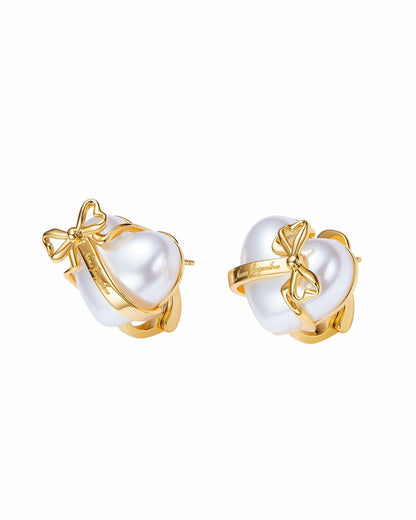 Amor Earrings: White Pearl Earrings for Bridal Shower - Nana Jacqueline