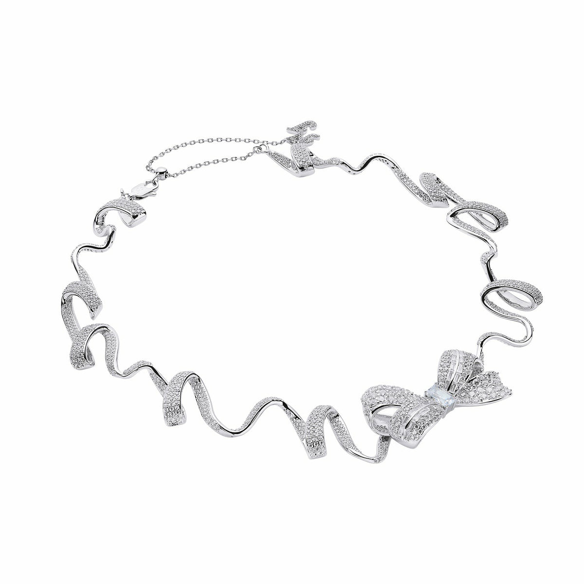 Melanie Bow Necklace: White Necklace for Bridal Shower - Nana Jacqueline